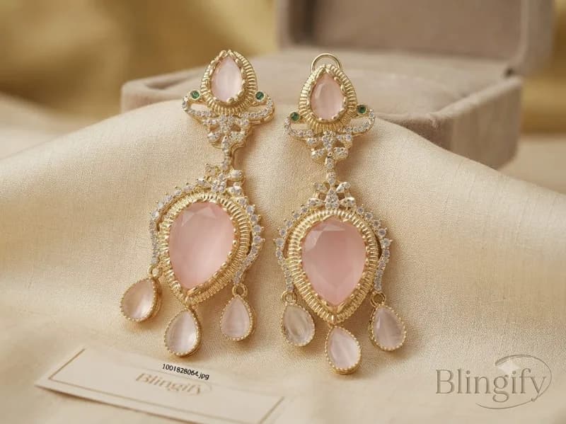Gold Chandelier Drop Earrings — view 3 of 4