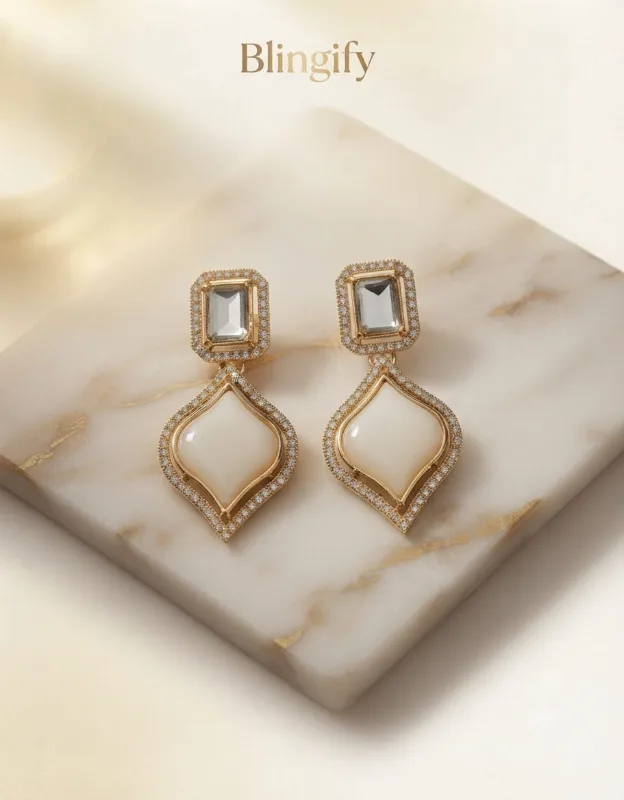Ivory Statement Drop Earrings