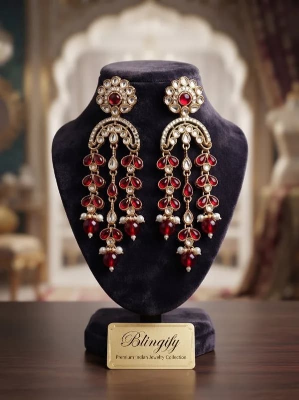 Long Floral Drop Earrings