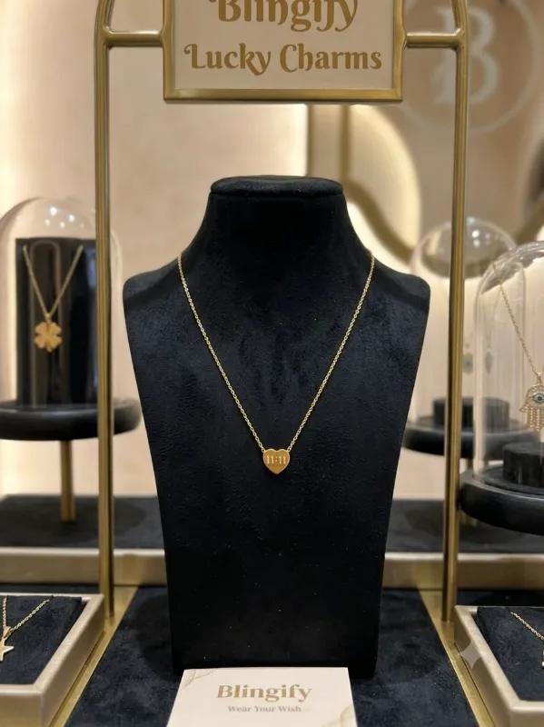 11:11 Heart Pendant Necklace