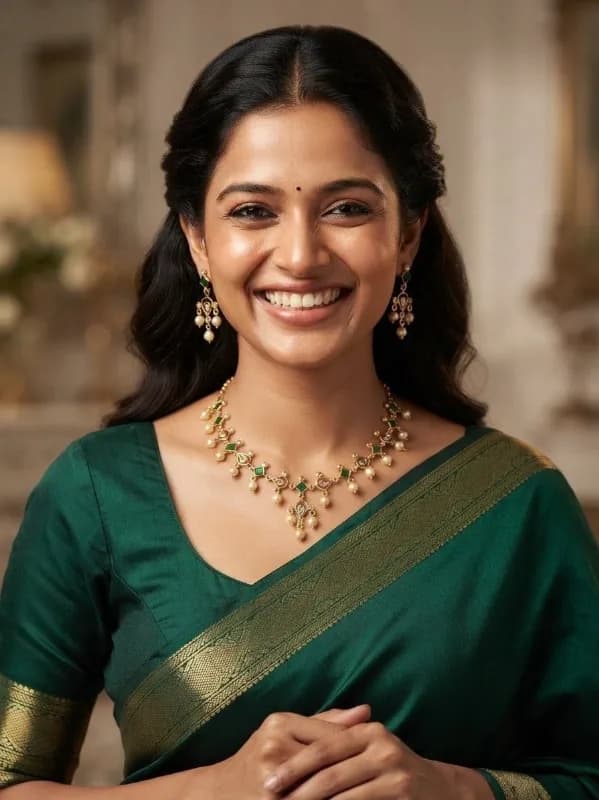 Gold-Toned Polki Necklace Set with Pearl Drops — view 2 of 3