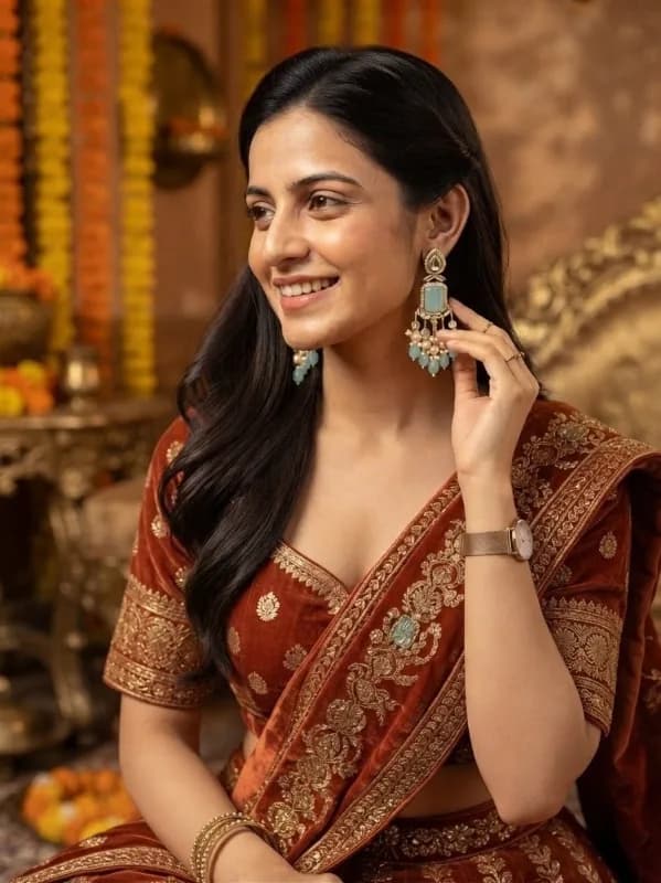 Kundan and Pearl Earrings — view 2 of 4