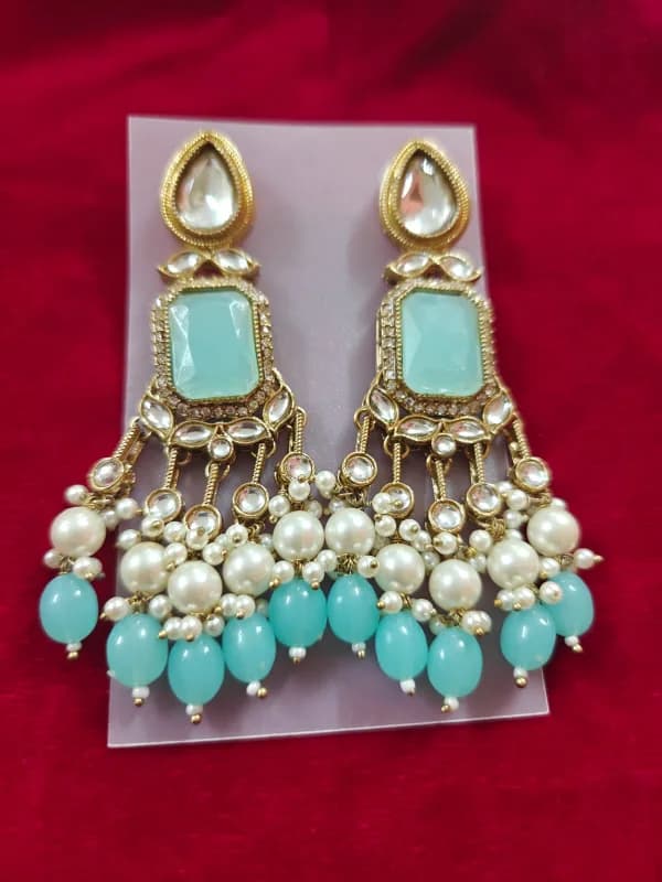 Kundan and Pearl Earrings — view 4 of 4