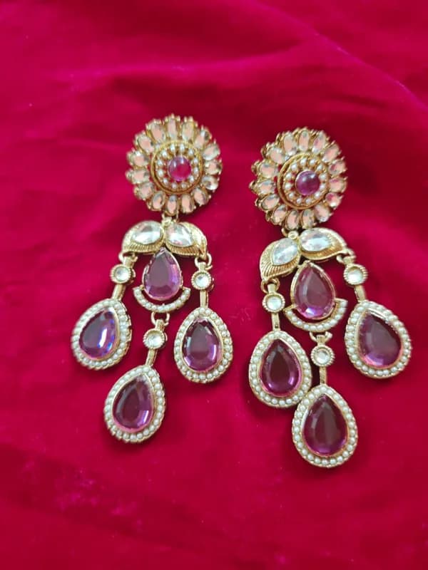 Kundan Chandbali Earrings — view 2 of 3
