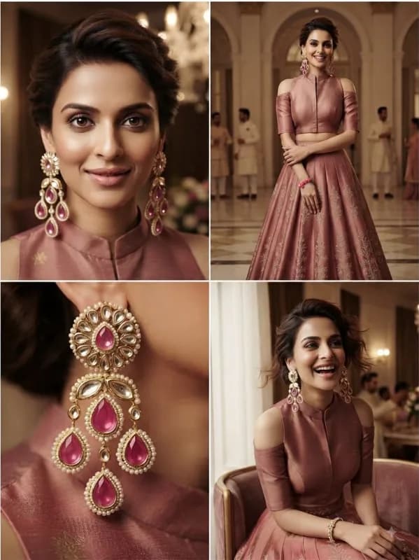 Kundan Chandbali Earrings — view 3 of 3