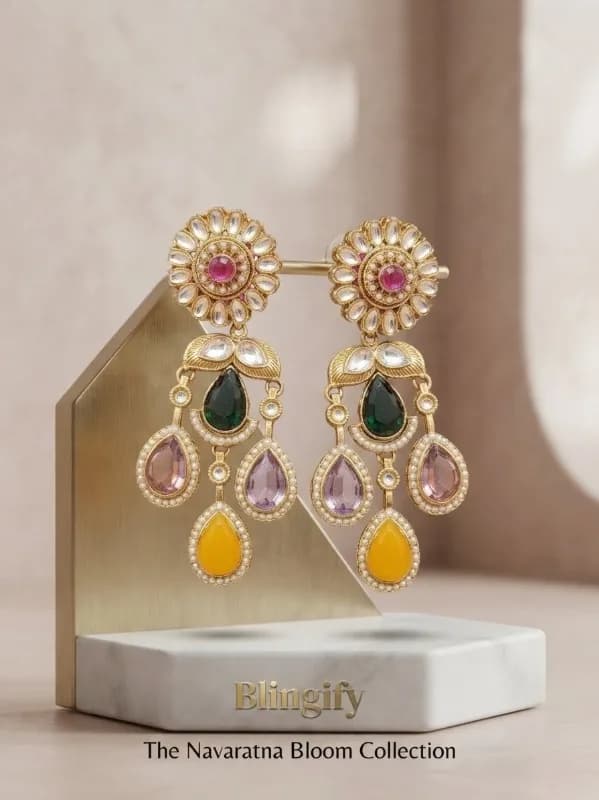Kundan Chandbali Earrings — view 3 of 3
