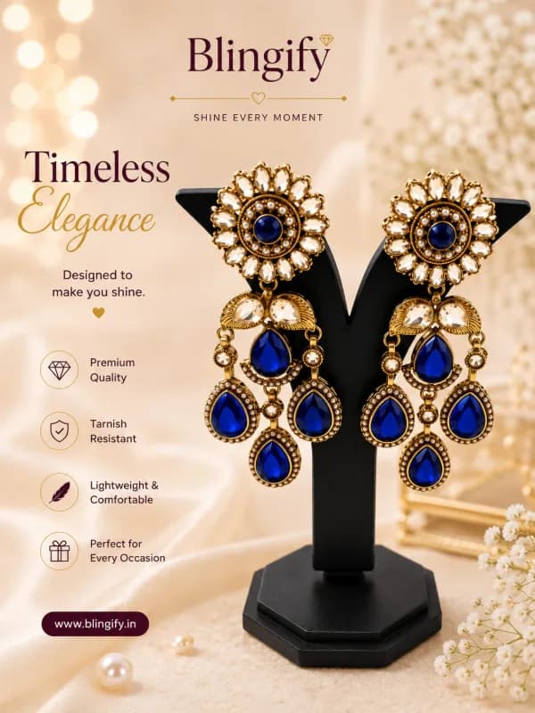 Kundan Chandbali Earrings