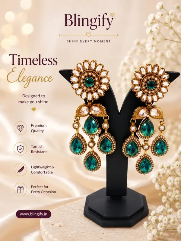 Kundan Chandbali Earrings