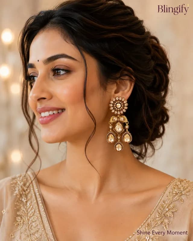 Kundan Chandbali Earrings