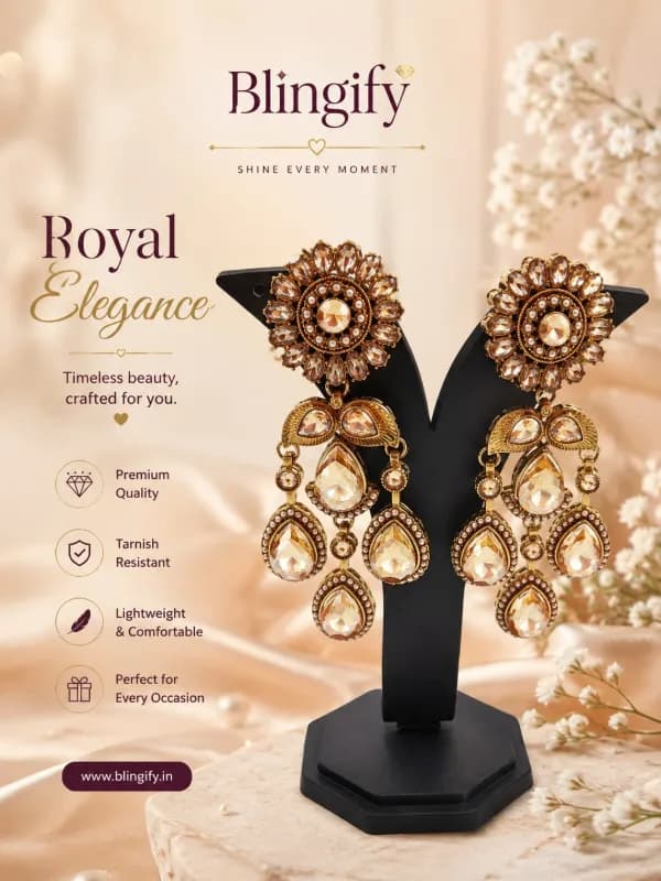 Kundan Chandbali Earrings — view 2 of 2