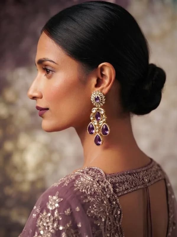 Kundan Chandbali Earrings