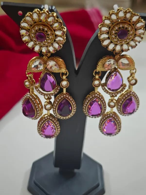 Kundan Chandbali Earrings — view 2 of 3
