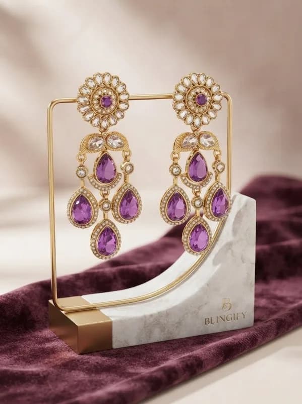 Kundan Chandbali Earrings — view 3 of 3