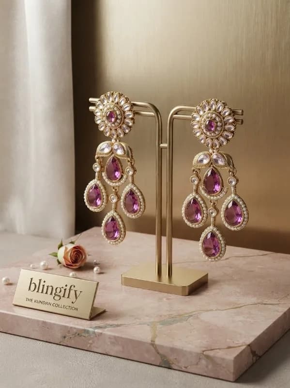 Kundan Chandbali Earrings