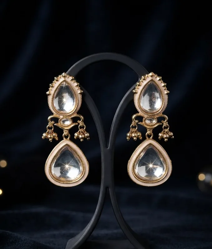 Kundan Teardrop Drop Earrings — view 2 of 2