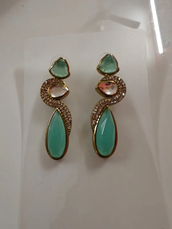 curved, wave Statement Earrings