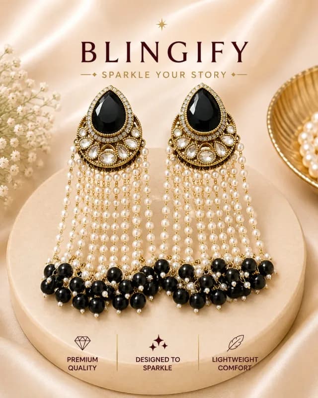 Meera Pearl Tassel Kundan Earrings - Elegance That Cascades