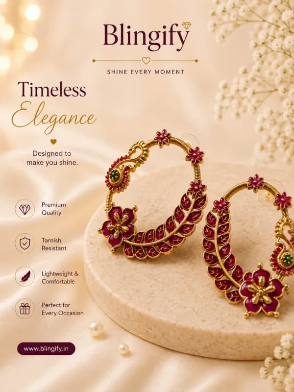 Rani Meenakari Vine Hoop Earrings - Timeless Elegance