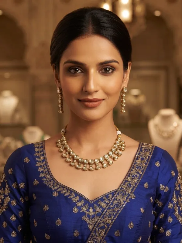 Kundan Necklace & Earring Set - Shine Every Moment — view 3 of 4