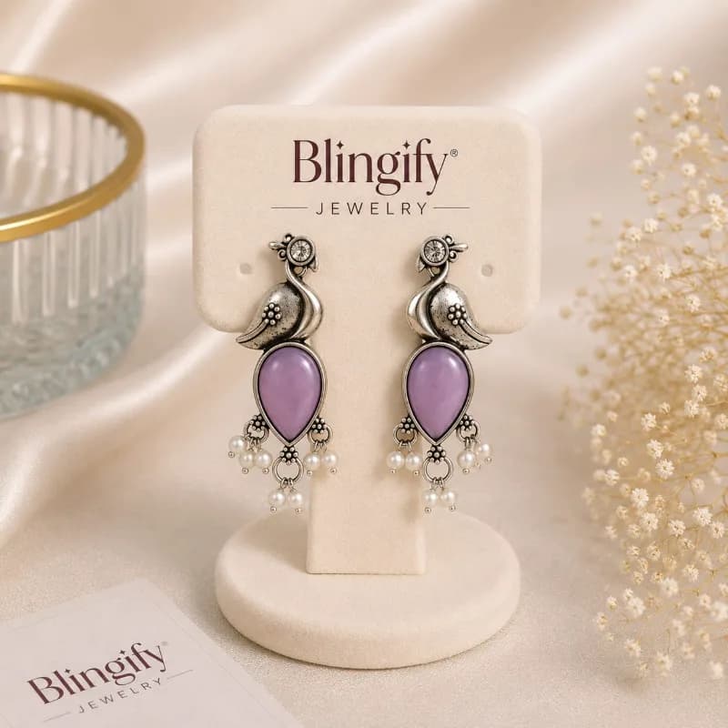 Blingify Peacock Drop Earrings — view 2 of 2