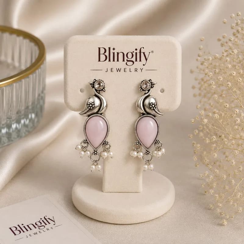 Blingify Peacock Drop Earrings