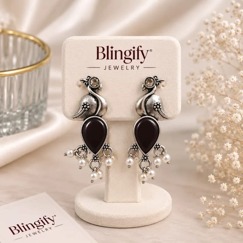 Blingify Peacock Drop Earrings