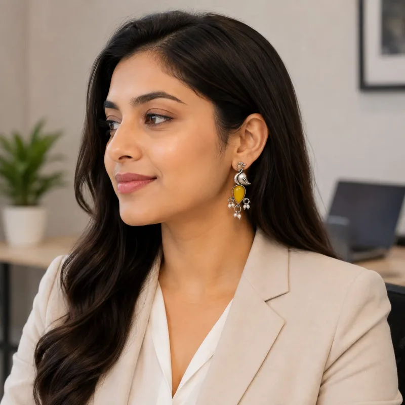 Blingify Peacock Drop Earrings