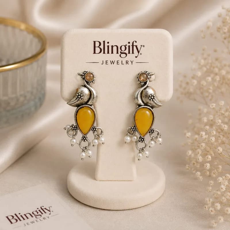 Blingify Peacock Drop Earrings — view 2 of 2