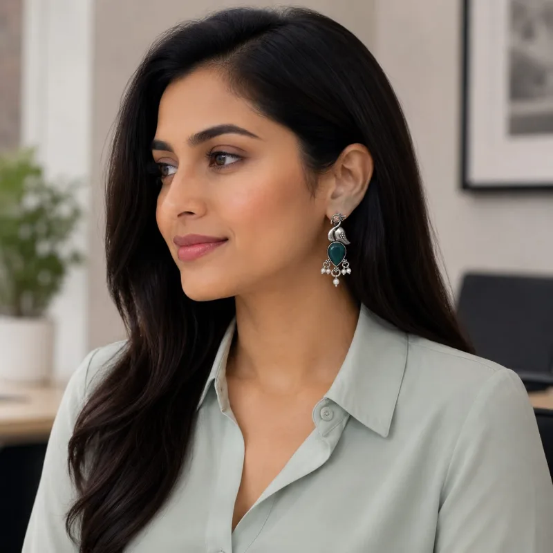 Blingify Peacock Drop Earrings