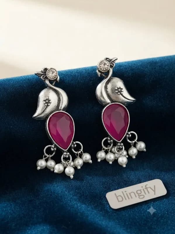 Blingify Peacock Drop Earrings — view 3 of 3