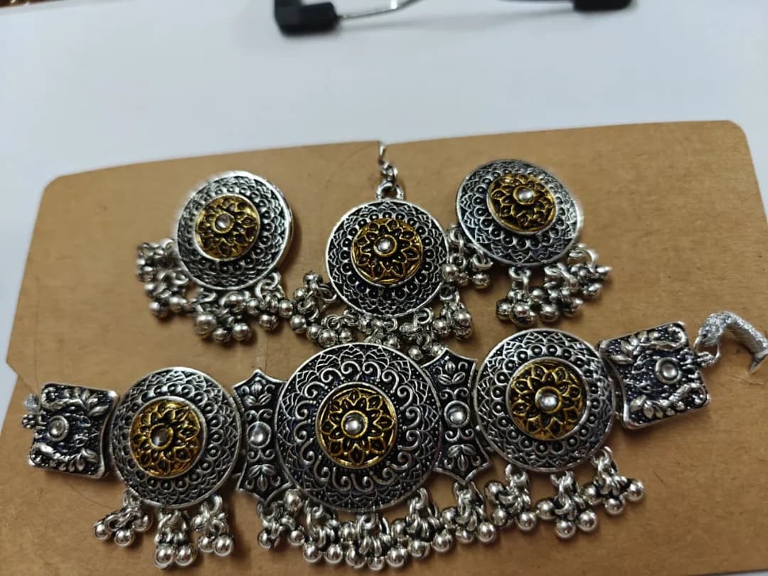 Amaira Dual-Tone Ghungroo Choker Set — view 3 of 3