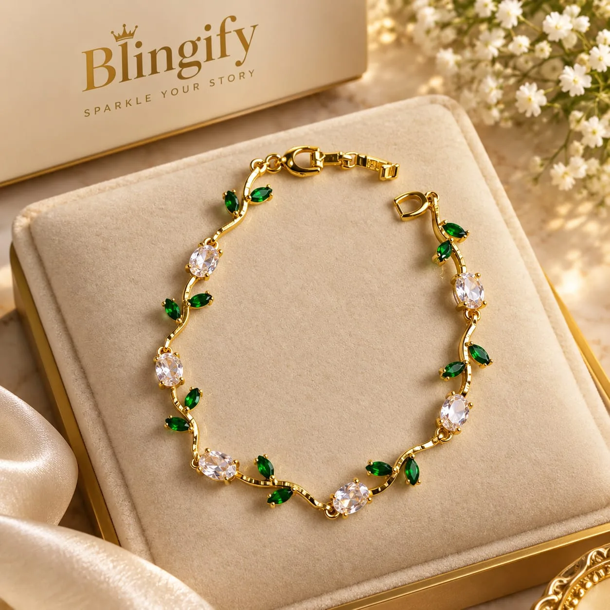Amethyst Vine Tennis Bracelet — Rhodium Plated