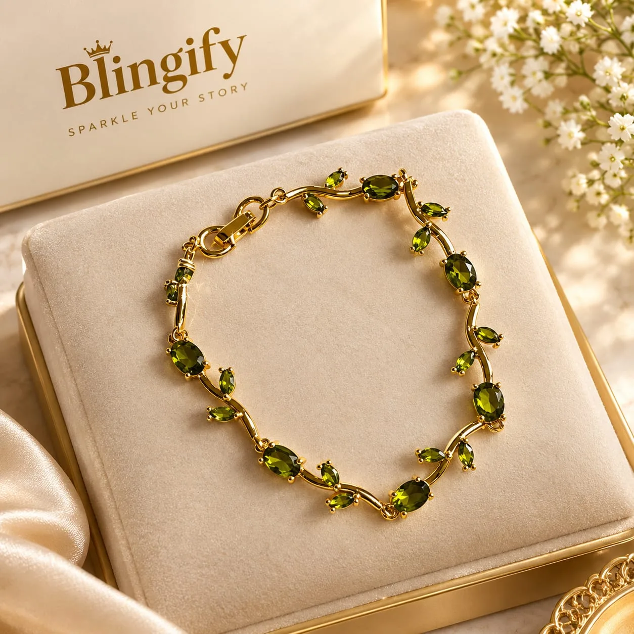 Amethyst Vine Tennis Bracelet — Rhodium Plated