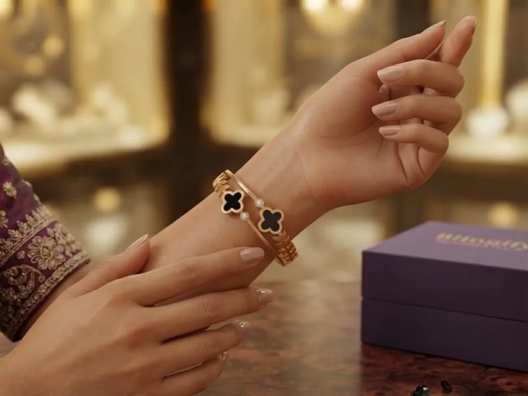 Black Clover Open Cuff Bracelet