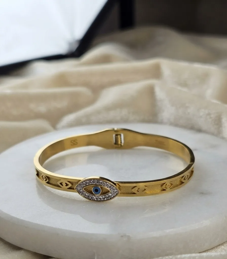 Evil Eye Hinge Bangle