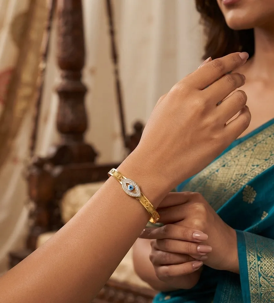 Evil Eye Hinge Bangle — view 2 of 2