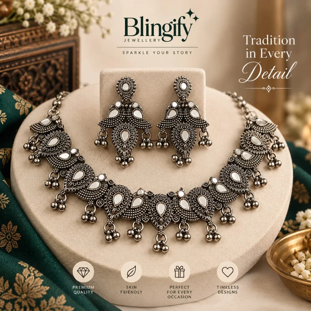 Meherbaan Multicolour Kite Necklace Set - White