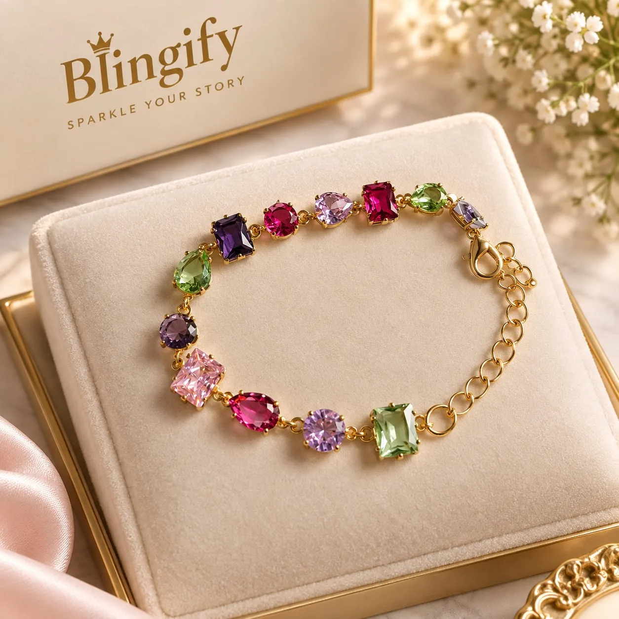Multicolor Crystal Statement Bracelet