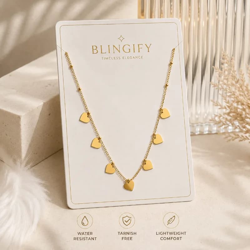 Golden Heart Charm Necklace