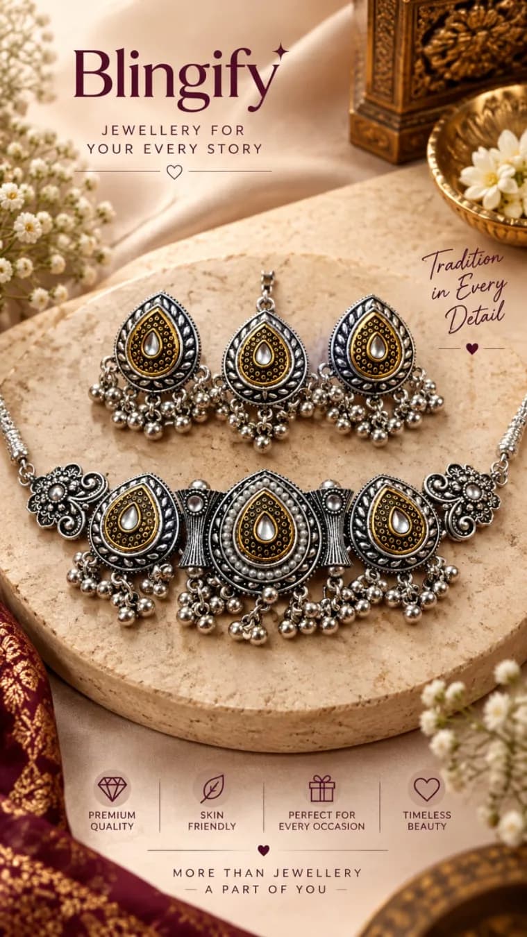 Rangreza Multicolour Choker Set - White