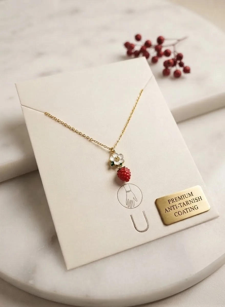 Strawberry Blossom Charm Necklace